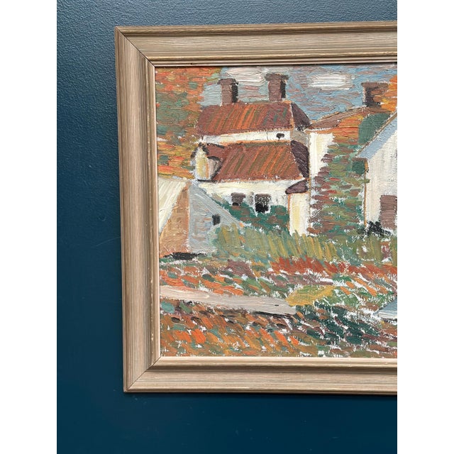 Birger Skarp, Houses, 1950s, Oil Painting on Canvas, Framed For Sale - Image 4 of 17