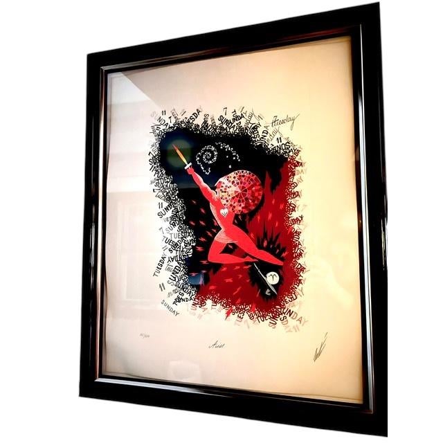 French 1980s Erte, "The Zodiac Suite" Prints, Framed - Set of 12 For Sale - Image 3 of 13