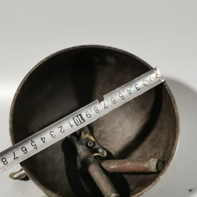 Mid 20th Century Vintage Tibetan Bronze Temple Bell With Leather Hanging Strap, Asian Meditation Decor For Sale - Image 5 of 10