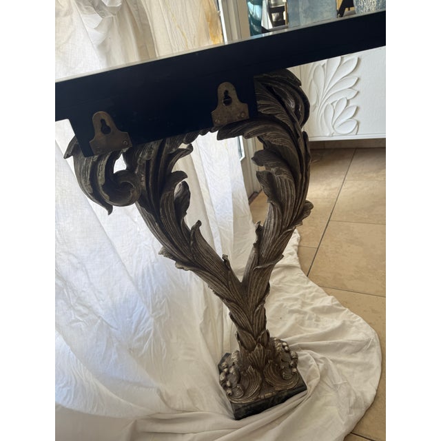 Mid Century Hollywood Regency Palm Console Table in Serge Roche Style For Sale - Image 13 of 15