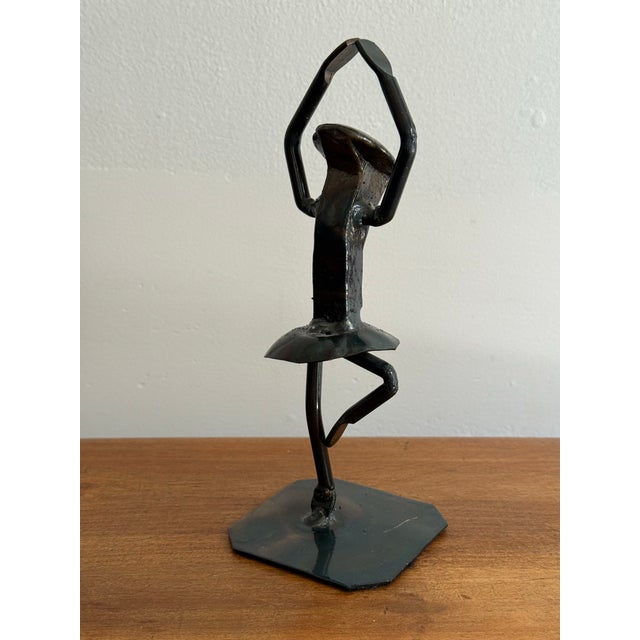 Abstract Late 20th Century Industrial Design Brutalist Metal Ballerina Sculpture of Railroad Spike For Sale - Image 3 of 11