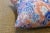 2010s Boho Chic Floral Blue & Lilac Pillow For Sale - Image 5 of 7