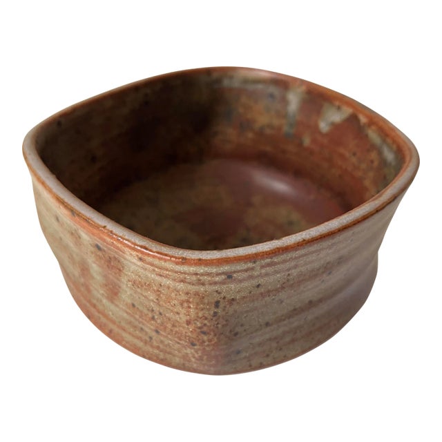 Vintage Studio Art Pottery Asymmetrical Bowl-Signed For Sale