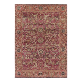 Rug & Kilim’s Modern Classics Rug in Soft Fuschia and Gold Traditional Medallion For Sale