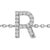 Contemporary 10K White Gold Diamond Accent "R" Initial Charm and Link Bracelet For Sale - Image 3 of 6