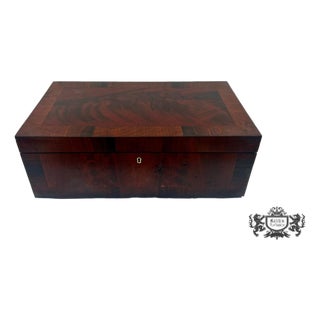 Antique Mahogany Flame Grain Rectangular Lap Desk For Sale