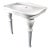 Large 36" Wide White Porcelain Console Sink With Porcelain Legs For Sale