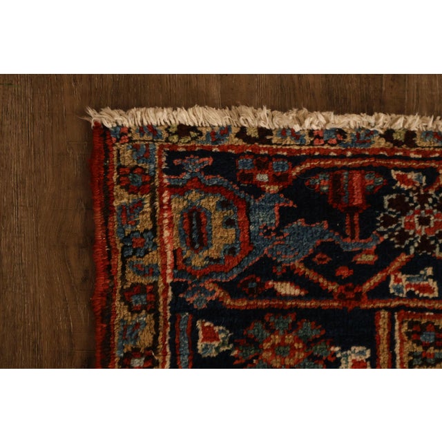 Vintage Heriz Hand Tied Persian Rug 90'" X 123" For Sale - Image 11 of 18