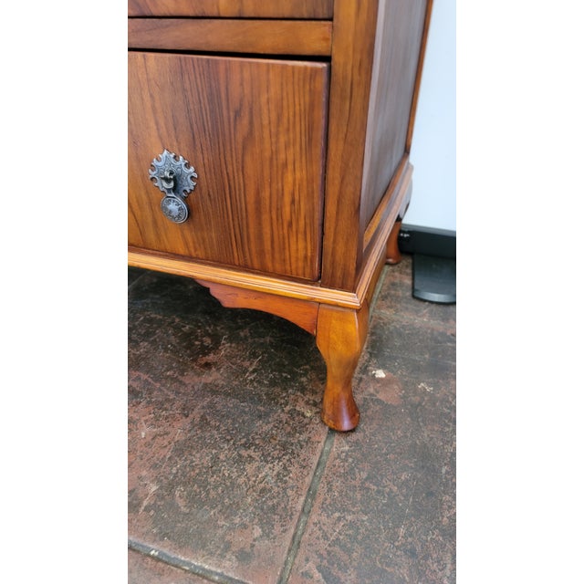 Antique 1930s Art Deco Highboy Nice Inlay Design For Sale - Image 9 of 10