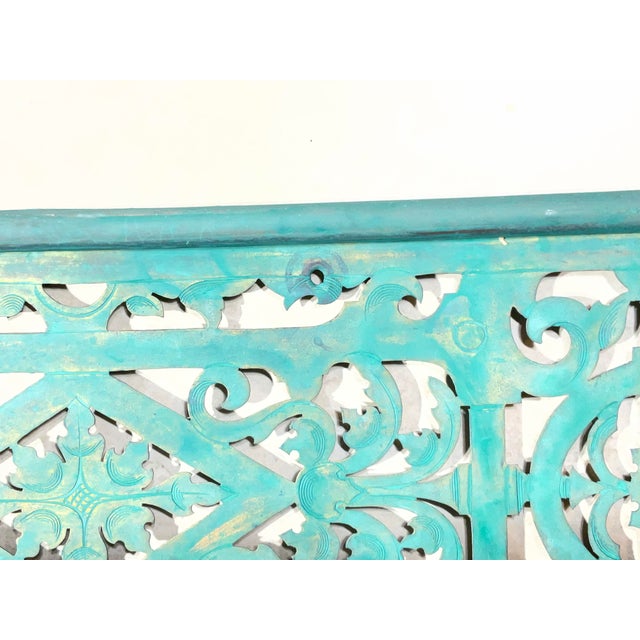 Pair of Antique Solid Brass Openwork Wall Hangings / Architectural Grilles For Sale - Image 10 of 17