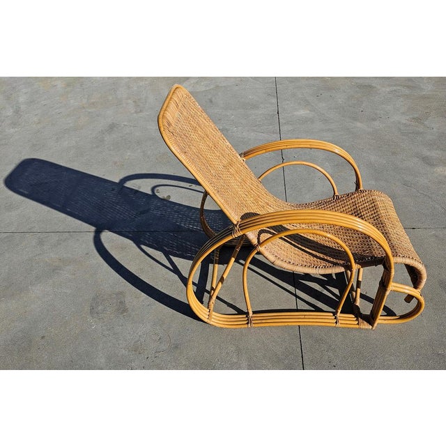 1960s Set of Mid-Century Modern Bamboo and Rattan Loungers, Italy, 1960s For Sale - Image 5 of 16