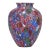 Vintage Murano Millefiori Flowers Stars Red Blue White Mosaic Italian Art Glass Flower Vase For Sale