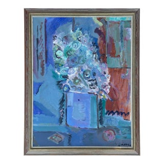 Framed Floral Oil Painting by Sören Claar For Sale