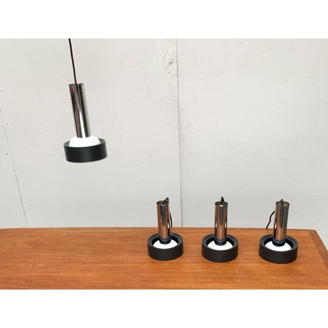 Mid-Century Space Age German Minimalist Pendant Lamps from Kaiser Leuchten, 1960s, Set of 4 For Sale - Image 4 of 18