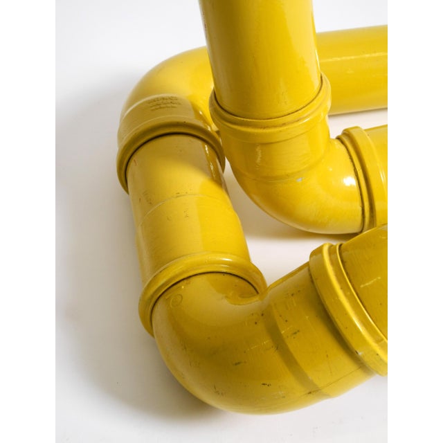 Pop Art Yellow Table Lamp with Plastic Tubing by Wavin, 1970s For Sale - Image 17 of 18