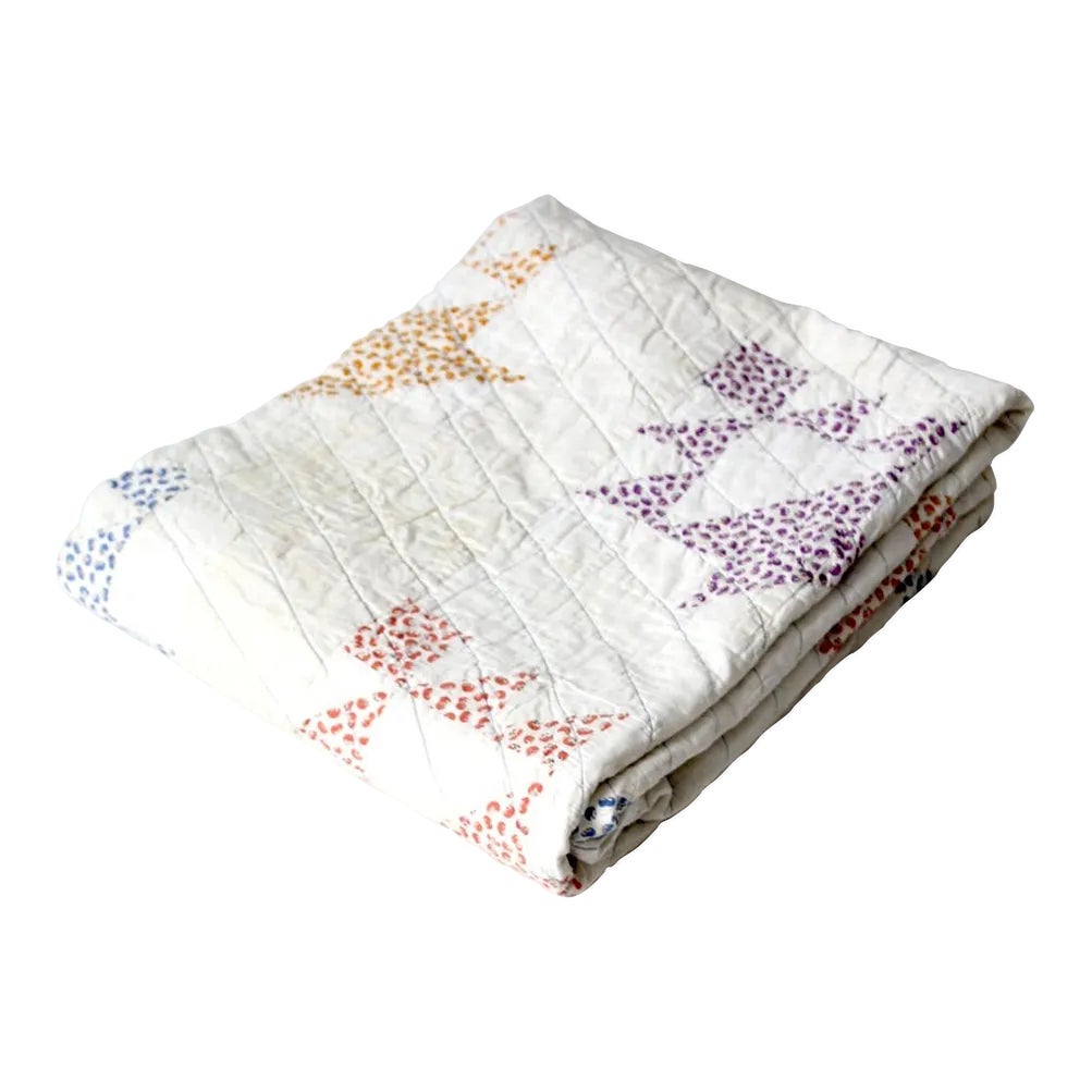 Vintage Hand Stitched Quilt | Chairish