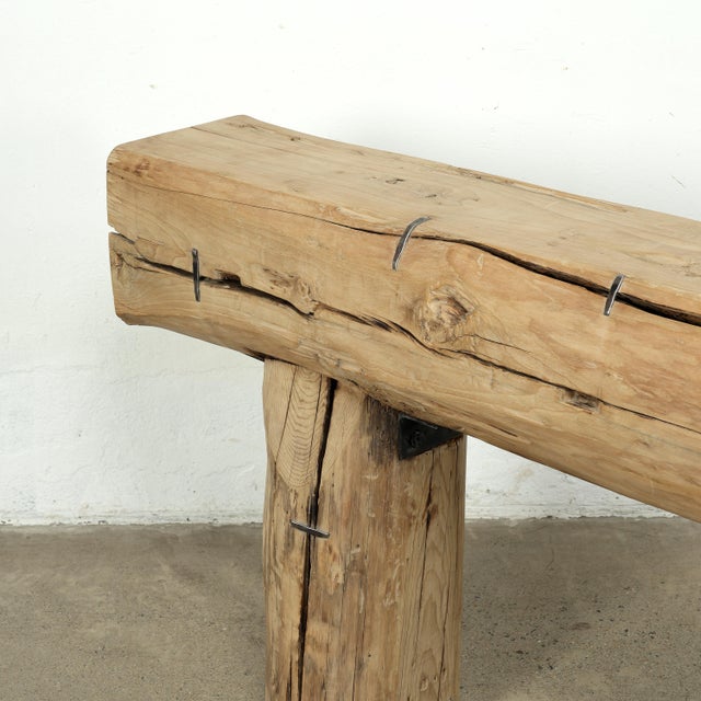 Vintage Console Table - Log - Weathered Natural Wood For Sale - Image 10 of 11