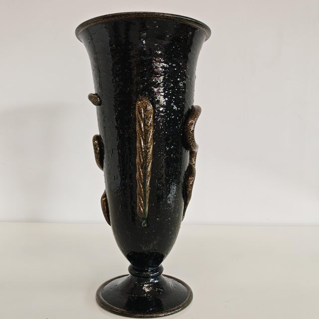 Artistic Murano Glass Vase, Snake Decoration, Pulegoso Napoleone Martinuzzi for Venini 1930s by Napoleone Martinuzzi For Sale - Image 6 of 18