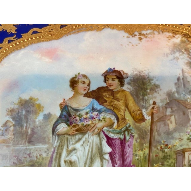 Blue 19thC Sevres Rococo Blue Porcelain Gallant Box - 1 For Sale - Image 8 of 16