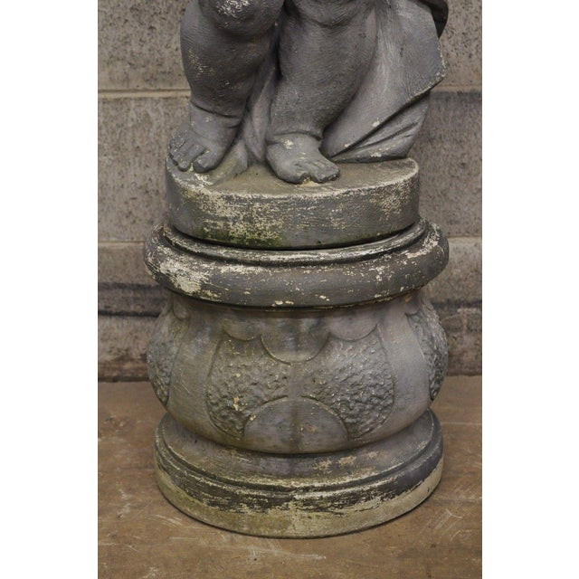 Classical Concrete Cherub Garden Pedestal Water Fountain Statue Chairish