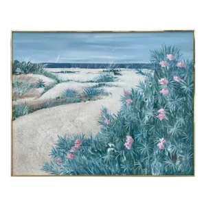 Large Lee Reynolds Original Signed Coastal Beach Painting Midcentury Modern Art