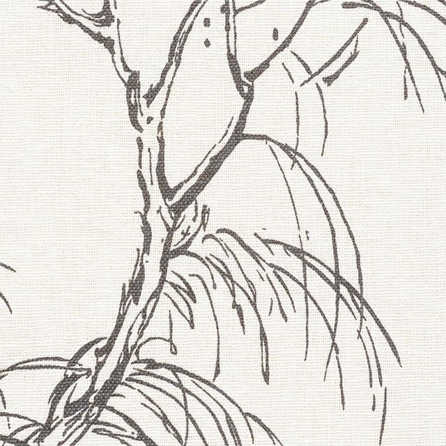 A simple, painterly botanical print, Mori's traditional tree motifs are rendered in delicate, graceful lines on a union...