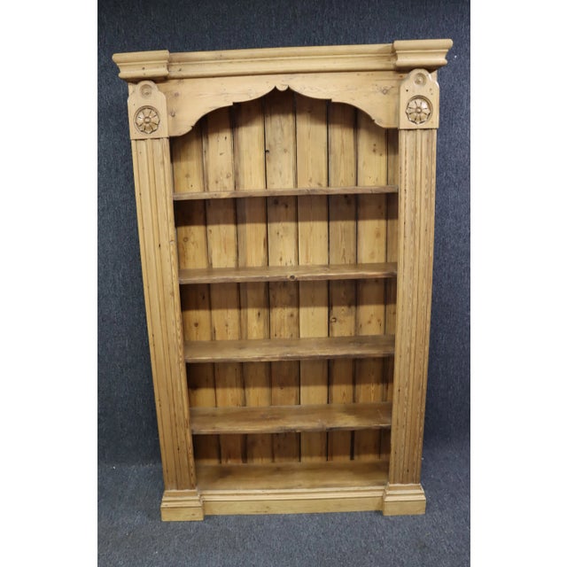 Scrubbed English Pine Bookcase For Sale - Image 9 of 9