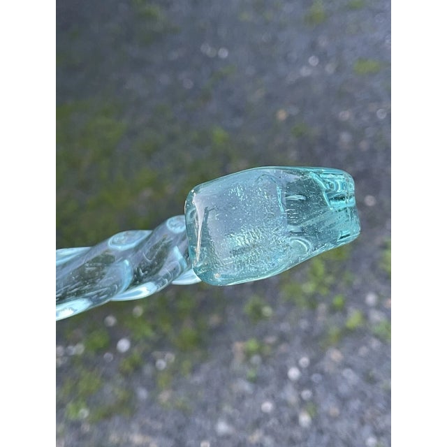 Glass Antique 19th C. Blue Twist Glass Victorian End-of-Day Whimsy Art Hand Blown Cane For Sale - Image 7 of 18
