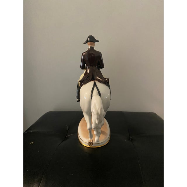Spanish 1920s Porcelain Rider on a Lipizzaner Horse Figurine For Sale - Image 3 of 7