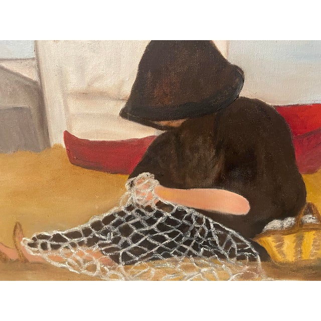 Mid-Century Jane Wells “Costa Brava, Spain” Framed Studio Artist Painting, Signed For Sale In San Diego - Image 6 of 11