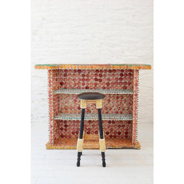 Wood 20th Century Grotto Shell Bar and Stools, 1950s, Set of 3 For Sale - Image 7 of 16