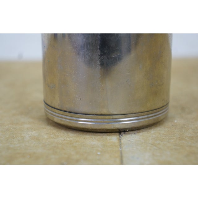 Vintage Art Deco Silverplate Whisky Cocktail Flask Bottle Glass Stopper 8" For Sale - Image 10 of 15