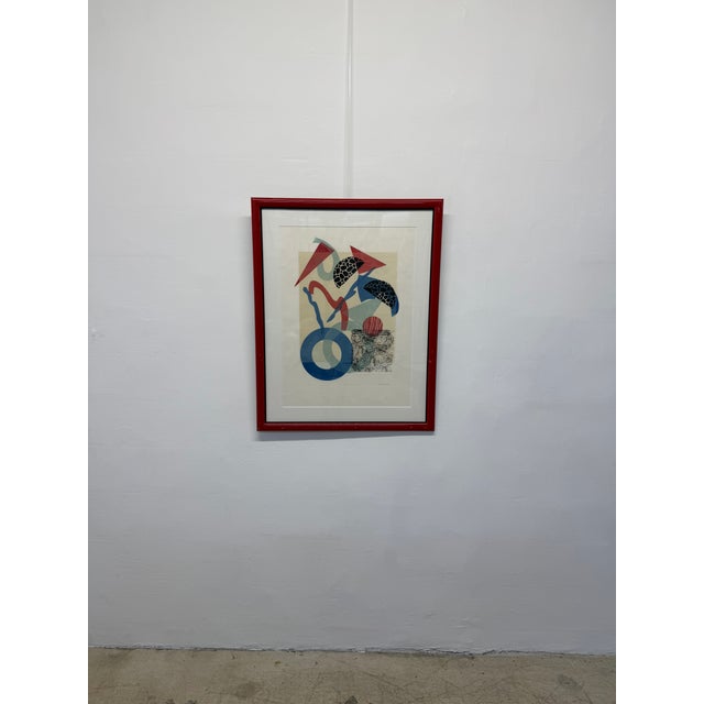 Original Mardi Gras Series lithograph and paper by Rita Schwartz.