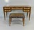 Italian Walnut and Galuchat Vanity with Stool in the style of Gio Ponti, 1940s, Set of 2 For Sale - Image 3 of 16
