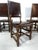 Vintage French Castle Chairs in Brown Leather and Oak, 1960s, Set of 6, in Very Good conditions. Designed 1960 to 1969