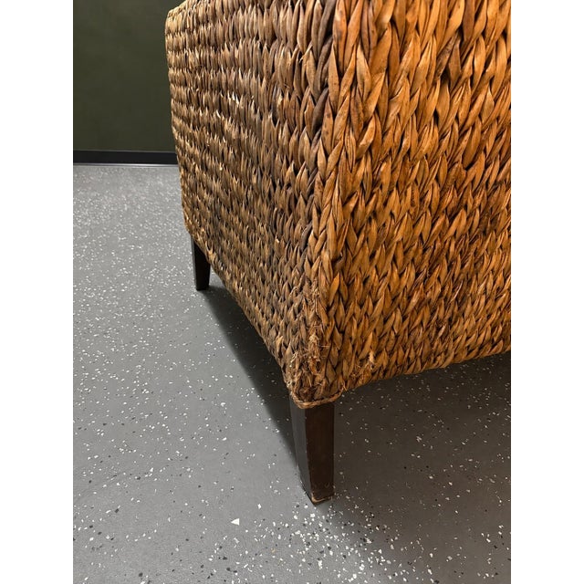 Baker Milling Road Woven Seagrass Sofa With Neutral Cushions For Sale - Image 12 of 12