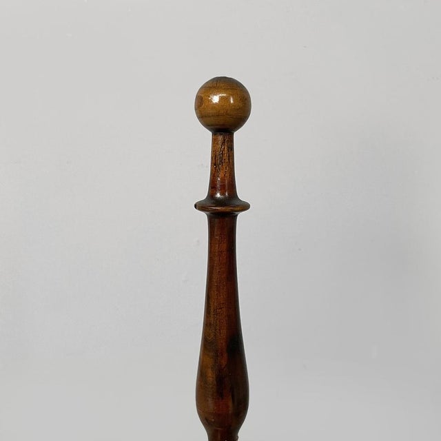 Italian Round Doorstop in Turned Wood, 1930s For Sale - Image 3 of 12