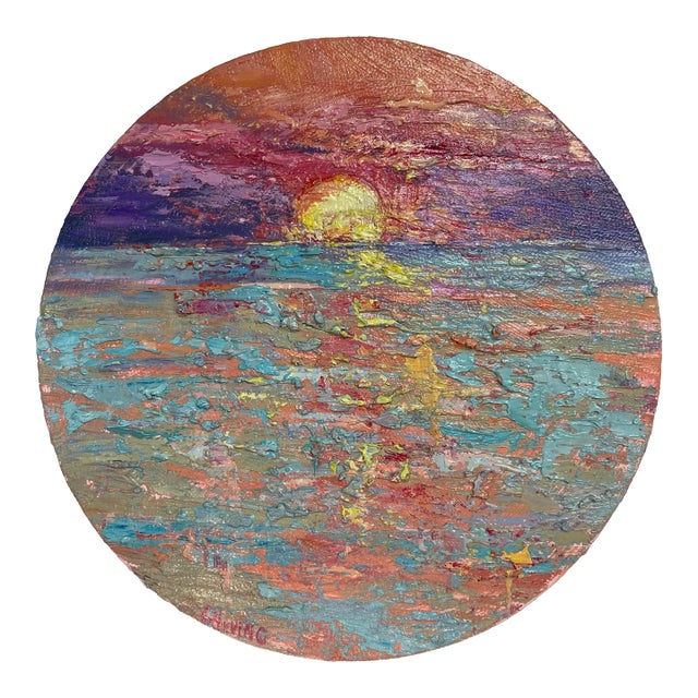 Coral Sky Delight Oil Painting For Sale