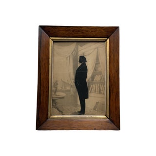 Early 19th Century Silhouette Portrait Drawing of a Gentleman For Sale