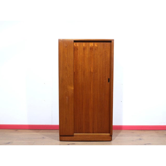 Mid Century Modern Vintage Teak Tambour Door Low Armoire Wardrobe by Austinsuite For Sale - Image 4 of 15