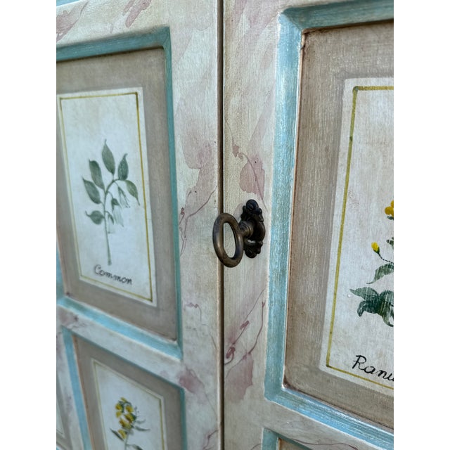 Late 20th-Century Hand-Painted Botanical Cabinet For Sale - Image 15 of 17