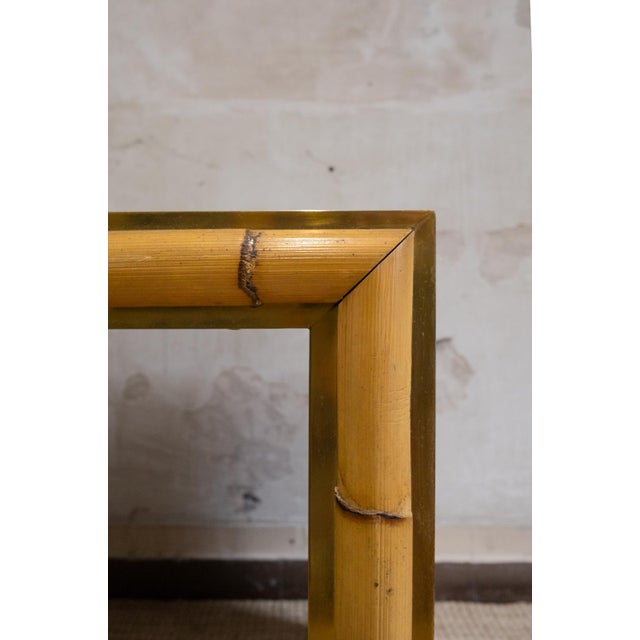 Bamboo and Woven Rush and Brass Desk, 1970s For Sale - Image 4 of 6