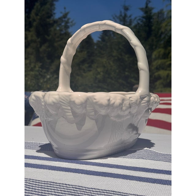 Made in Portugal Vintage Strawberry Motif Ceramic Basket For Sale - Image 11 of 14