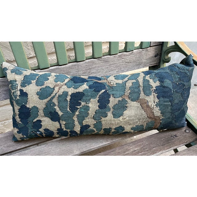 Mid 18th Century A Pair of Pillows With 18th Century Verdure Tapestry For Sale - Image 5 of 12