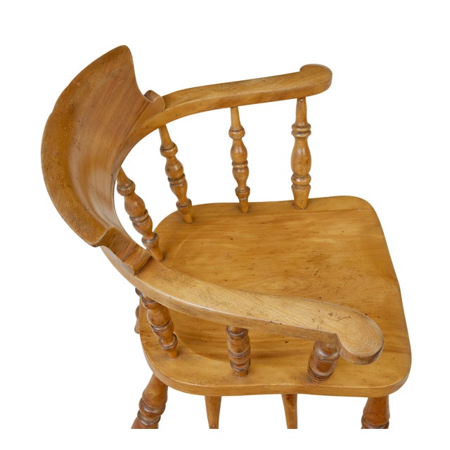 Set of 19th Century Elm Elbow Chairs, 1890s For Sale - Image 8 of 9