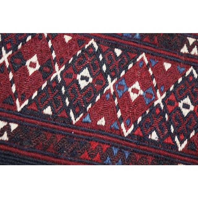 Vintage Nomadic Turkmen Yomut Kilim Rug For Sale - Image 13 of 18