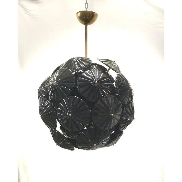 Mid-Century Black Murano Art Glass Sputnik Chandelier, 2000 For Sale - Image 9 of 10