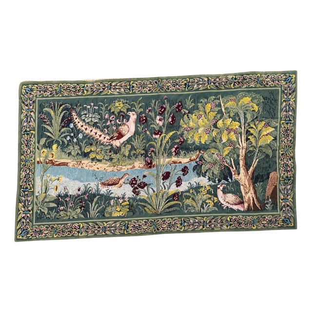 Vintage French Aubusson Style Needlepoint Tapestry, 1950s For Sale