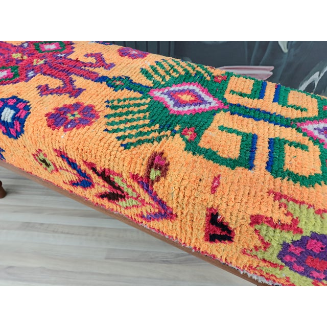 Bohemian Kilim Covered Bench For Sale - Image 9 of 9