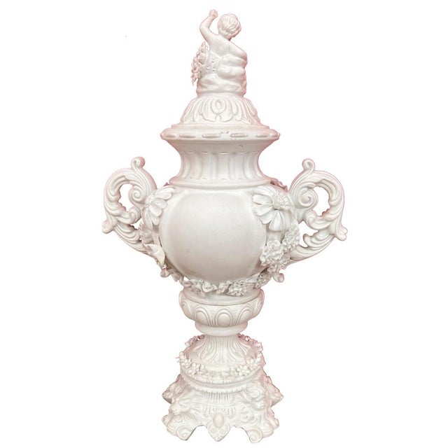 Bisquit Porcelain Vases from Capodimonte, Set of 2 For Sale - Image 4 of 10